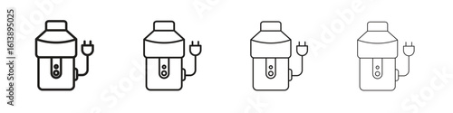 Garbage disposal icon vector illustration, line design icon. Editable strokes.