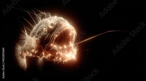 Glowing deep-sea anglerfish