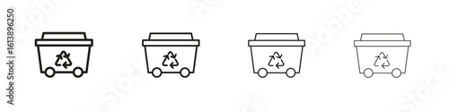 Dumpster icon vector illustration, line design icon. Editable strokes.