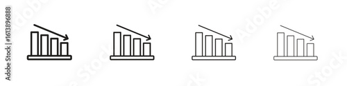 Decrease icon vector illustration, line design icon. Editable strokes.
