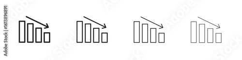 Decrease icon vector illustration, line design icon. Editable strokes.