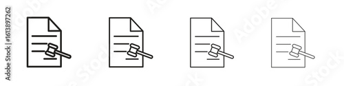 Corporative law icon vector illustration, line design icon. Editable strokes.