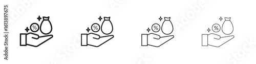 Commission icon vector illustration, line design icon. Editable strokes.