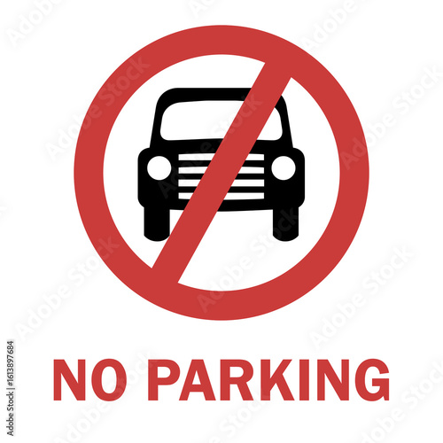 No Parking Sign on the isolated background