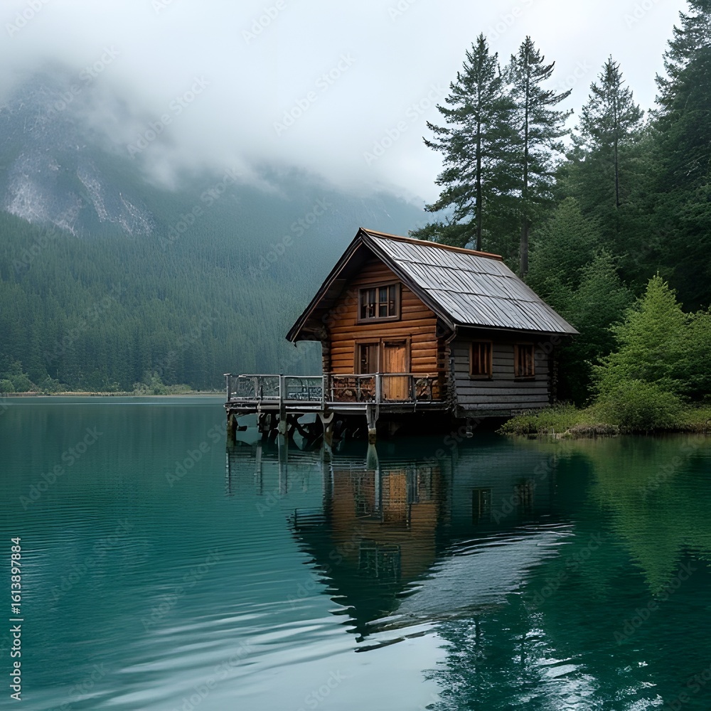 Fototapeta premium house on the lake