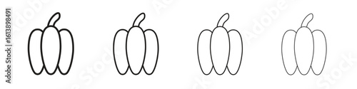 Capsicum icon vector illustration, line design icon. Editable strokes.