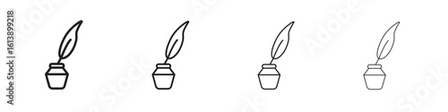 Author signs vector illustration, line design icon. Editable strokes.