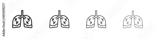 Asthma icon vector illustration, line design icon. Editable strokes.