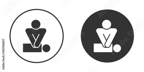 CPR icon. sign designs. solid pictogram