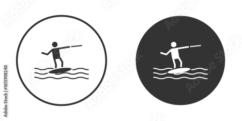 Wakeboarding icon. sign designs. solid pictogram