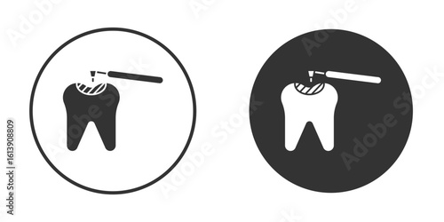 Tooth filling icon. sign designs. solid pictogram