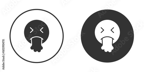 Puking emoji icon. sign designs. solid pictogram