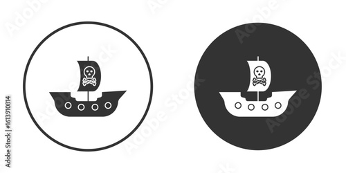 Pirate ship icon. sign designs. solid pictogram