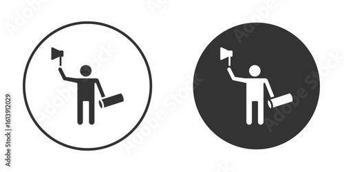 Lumberjack icon. sign designs. solid pictogram