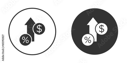 Increase rate icon. sign designs. solid pictogram