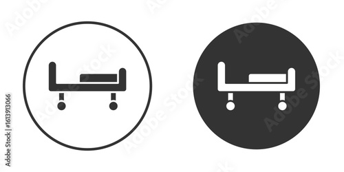 Hospital bed icon. sign designs. solid pictogram