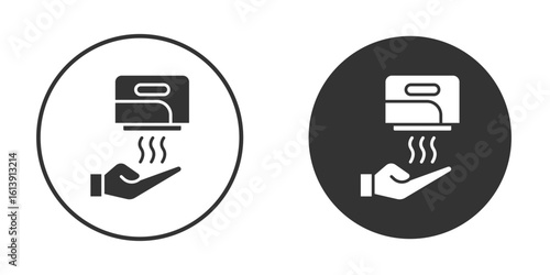 Hand dryer icon. sign designs. solid pictogram