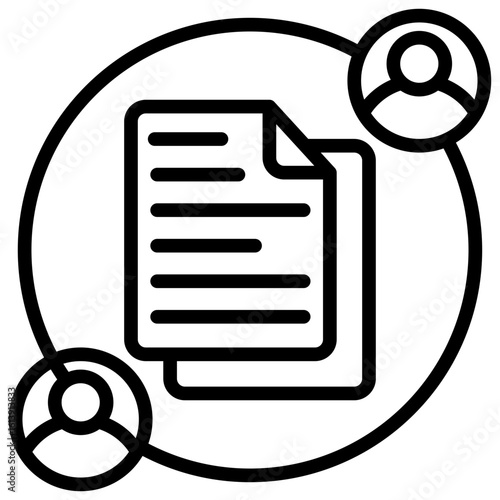 Document Collaboration line icon
