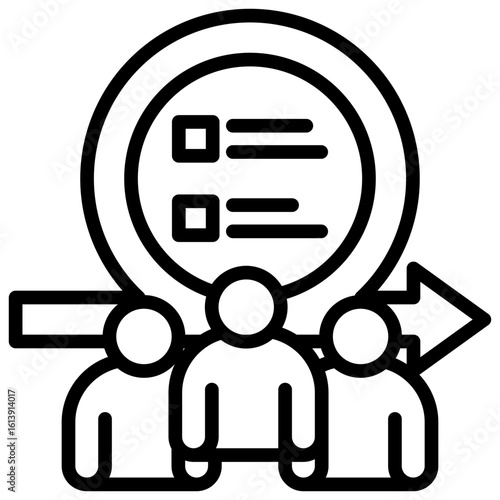 Agile Sprint Team line icon