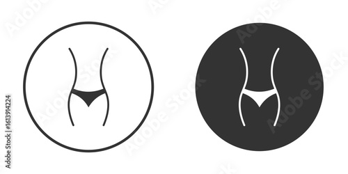 Female hips and waist icon. sign designs. solid pictogram