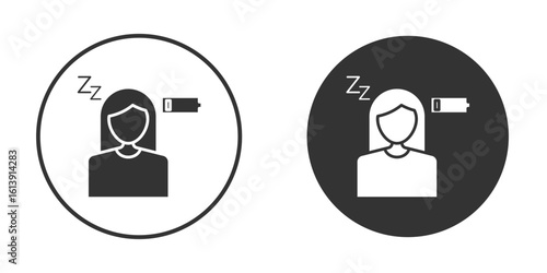 Fatigue icon. sign designs. solid pictogram