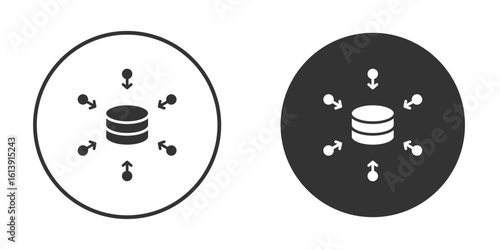 Data aggregation icon. sign designs. solid pictogram