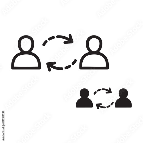 Conceptual representation of peer to peer connection and data exchange