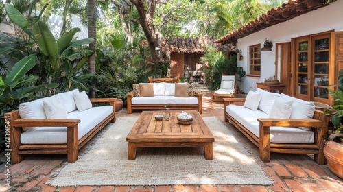 Rustic outdoor patio furniture set