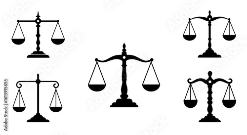 Seamless pattern of scales of justice law and legal concept illustration
