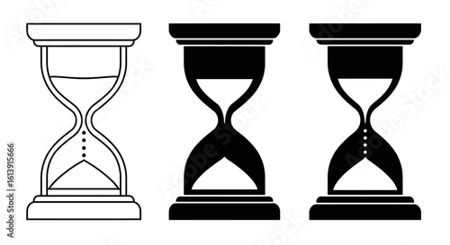 Hourglass Icons Representing Time Deadlines Urgency and Time Management Concepts