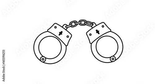 Handcuffs outline icon criminal justice and law enforcement concept illustration