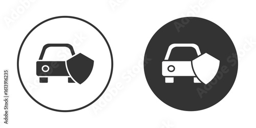 Car insurance icon. sign designs. solid pictogram