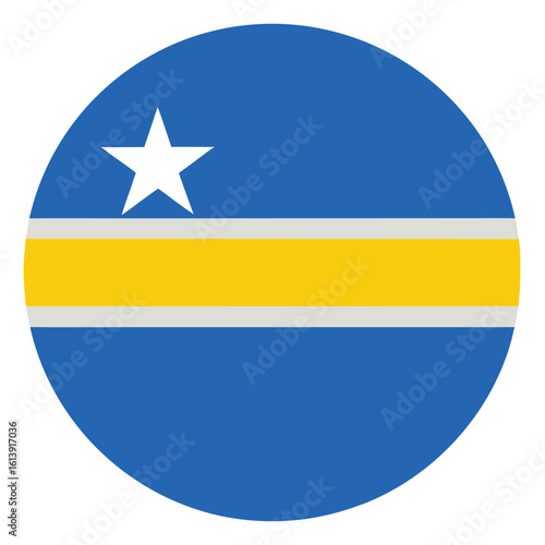 Free Download circular aruba national flag icon with blue background yellow stripe and star - GFXLoad