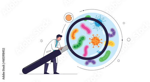 Discovering microorganisms under magnification exploring bacteria viruses and other tiny life forms in a scientific laboratory setting
