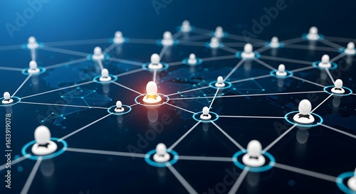 3d illustration connecting people on the internet, social network connection