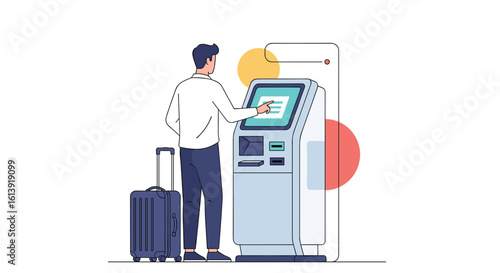 Modern self service kiosk machine enhances travel experience with intuitive interface and efficient operations
