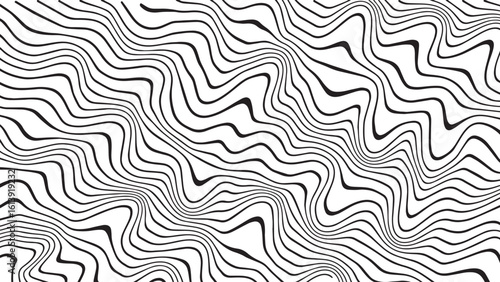 Vibrant retro wave vector background with flowing red and yellow curves, horizontal and vertical abstract layout in psychedelic 60s 70s inspired mod art style