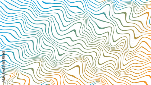 Vibrant retro wave vector background with flowing red and yellow curves, horizontal and vertical abstract layout in psychedelic 60s 70s inspired mod art style