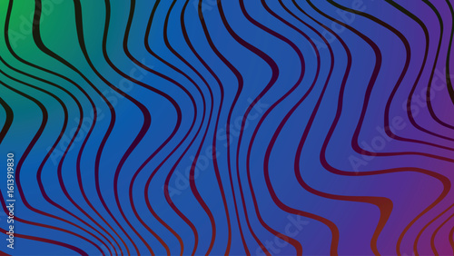 Vintage red and yellow retro wave vector background with dynamic curves, horizontal and vertical abstract layout in colorful 60s 70s mod psychedelic style