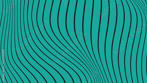 Psychedelic 70s style abstract background in horizontal and vertical format featuring colorful wave patterns in black and whate, yellow, and rainbow retro mod aesthetic
