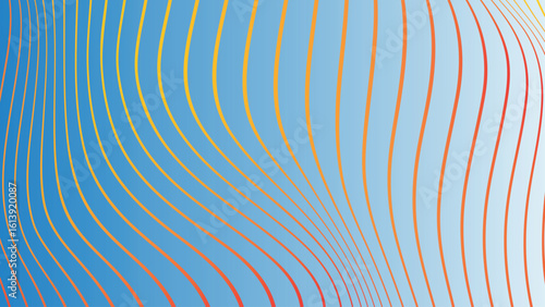 Psychedelic 70s style abstract background in horizontal and vertical format featuring colorful wave patterns in black and whate, yellow, and rainbow retro mod aesthetic