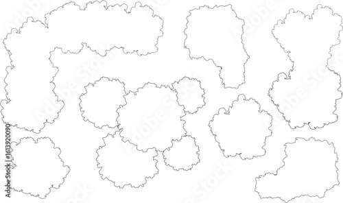 Detailed Tree Canopy Outlines for Architectural Plans and Landscape Design Illustrations