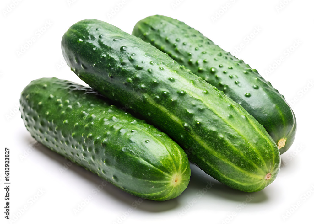 Fresh Green Cucumbers isolated on white background Fresh Green Cucumbers isolated on white background