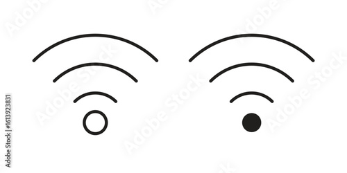 Wifi icon flat and stroke style pack on white background. Vector illustrations