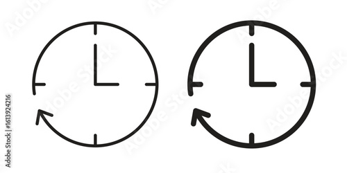 Past time icon flat and stroke style pack on white background. Vector illustrations