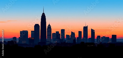 Abstract Atlanta skyline silhouette banner, flat vector illustration Ideal for travel guides and city promotional materials, vector, urban