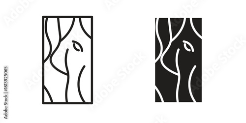 Wood board icon flat and stroke style pack on white background. Vector illustrations