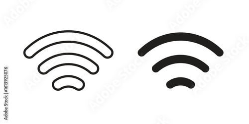 Wifi icon flat and stroke style pack on white background. Vector illustrations