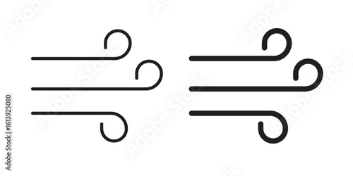 Wind icon flat and stroke style pack on white background. Vector illustrations