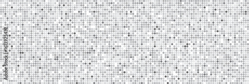 Disco ball silver pattern. Night club metallic background with circle mirror foil texture. Vector illustration of vintage abstract shining grayscale halftone wallpaper. Grey round mosaic backdrop.